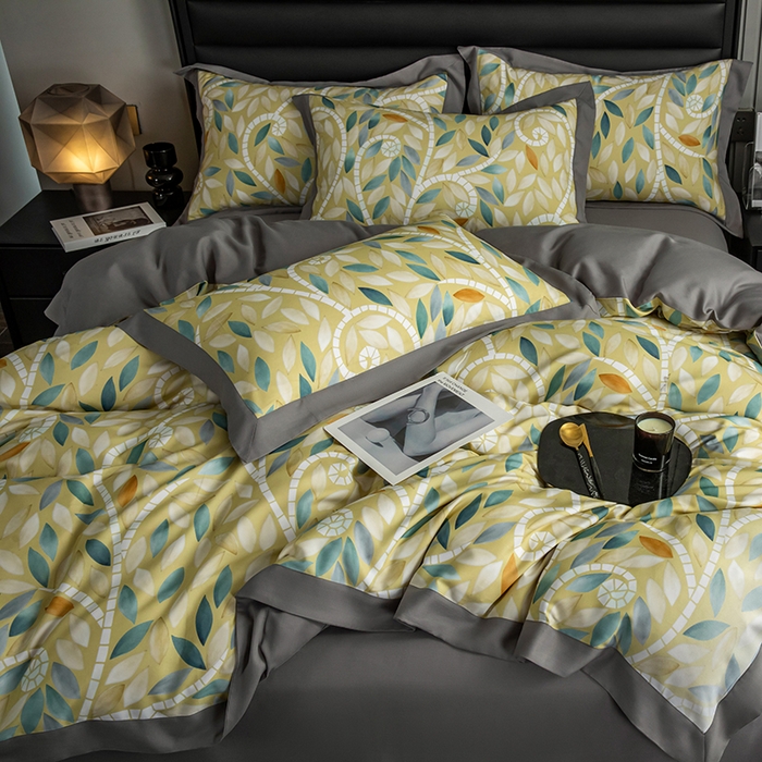 91家纺网 家纺一手货源 找家纺 栩裕纺织 2025新款艾康阳绒数码印花四件套 微光