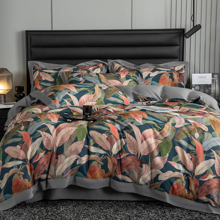 91家纺网 家纺一手货源 找家纺 栩裕纺织 2025新款艾康阳绒数码印花四件套 丛草集