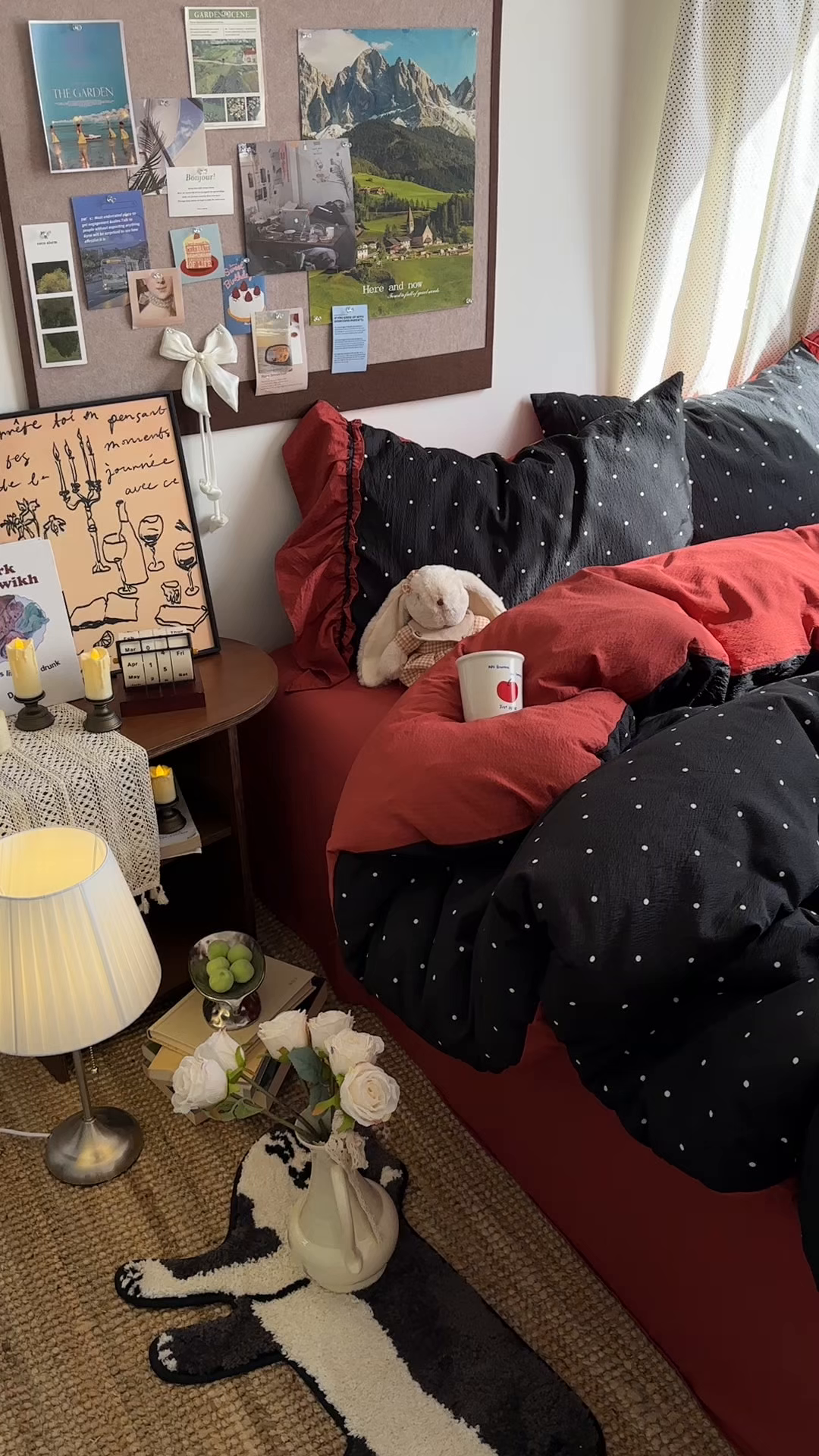 91家纺网 家纺一手货源 找家纺 阿曼达 2025新款韩系法式慵懒氛围感印花泡芙花边四件套（专版花型） 樱花泡芙-黑