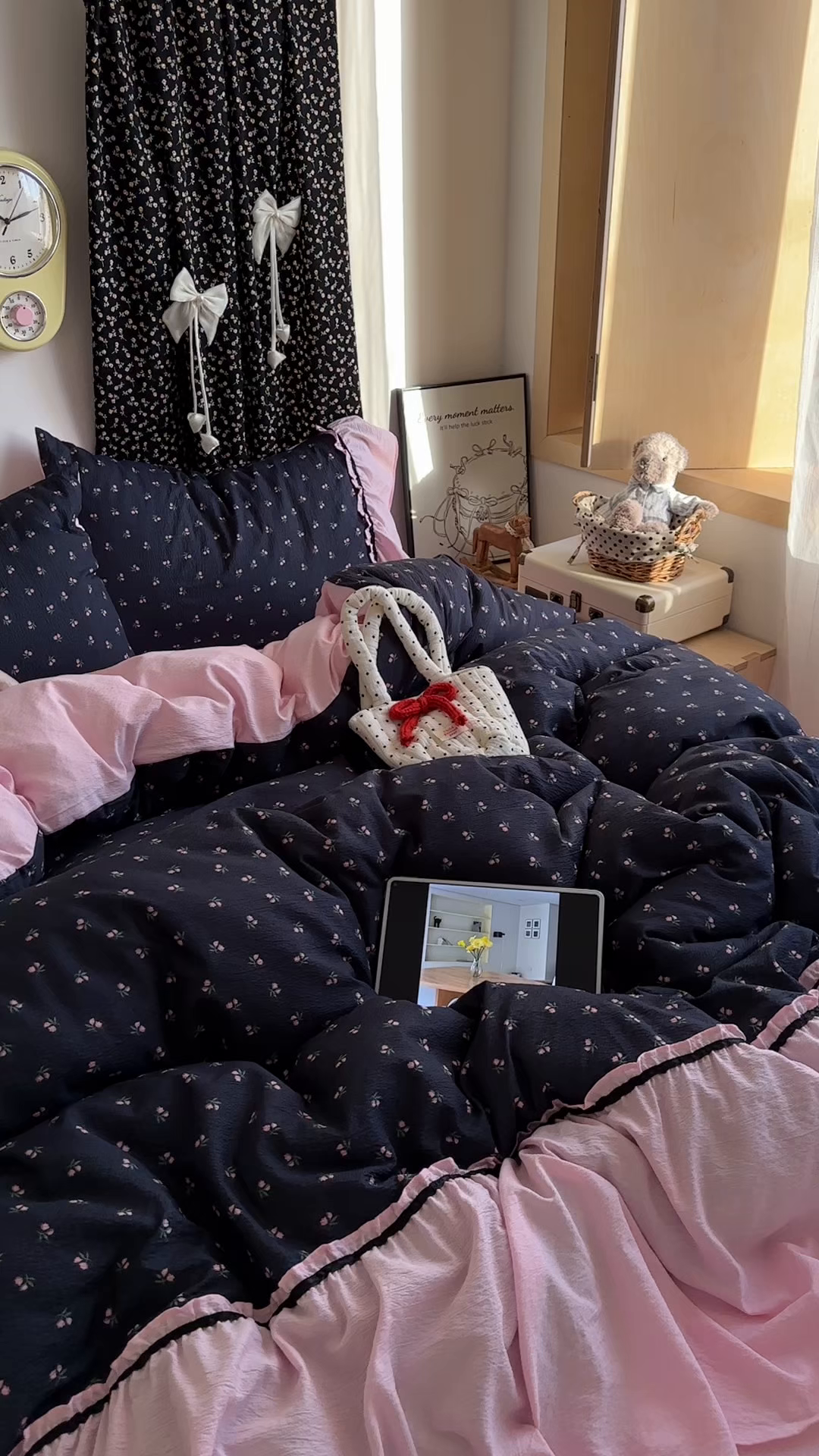 91家纺网 家纺一手货源 找家纺 （总）阿曼达 2025新款韩系法式慵懒氛围感印花泡芙花边四件套（专版花型）