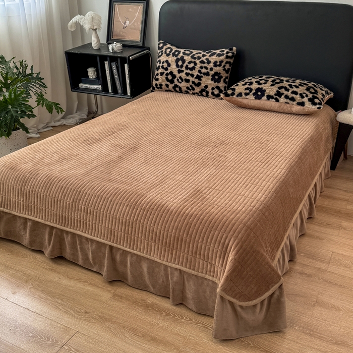 91家纺网 家纺一手货源 找家纺 乐窝家纺仓储 2025新款加厚保暖兔毛绒牛奶绒单品枕套单件枕头套-美拉德系列 豹纹咖