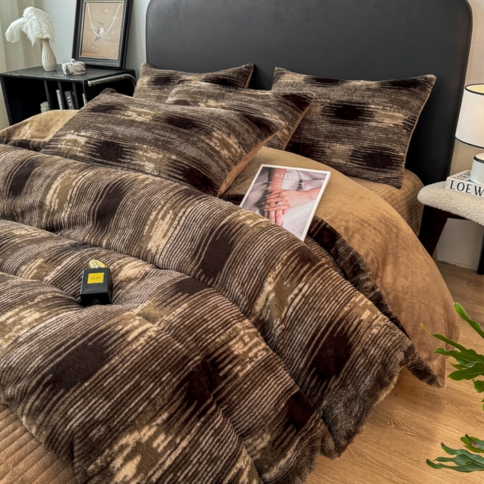 91家纺网 家纺一手货源 找家纺 乐窝家纺仓储 2025新款加厚保暖兔毛绒牛奶绒单品枕套单件枕头套-美拉德系列 轮回