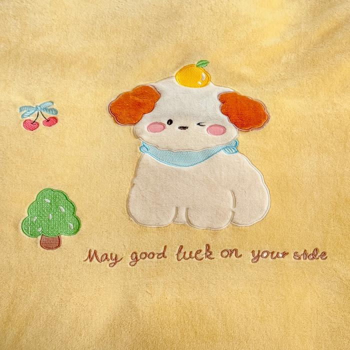 91家纺网 家纺一手货源 找家纺 润肤居 2025新款卡通贴布绣牛奶绒系列四件套 萌萌狗