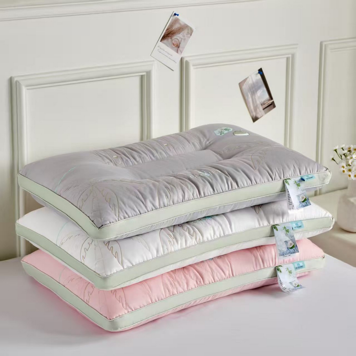 91家纺网 家纺一手货源 找家纺 （总）剑桥枕业 2025新款冰椰立体羽丝定型枕芯 剑桥枕业新品促销款式枕头