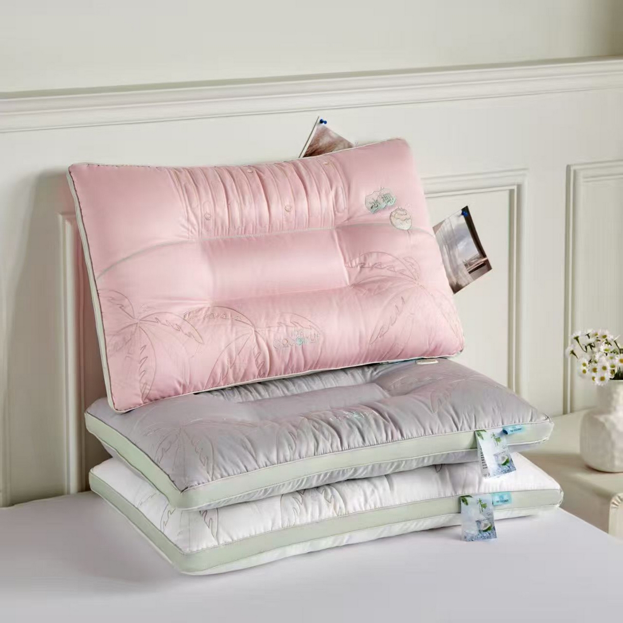 91家纺网 家纺一手货源 找家纺 （总）剑桥枕业 2025新款冰椰立体羽丝定型枕芯 剑桥枕业新品促销款式枕头