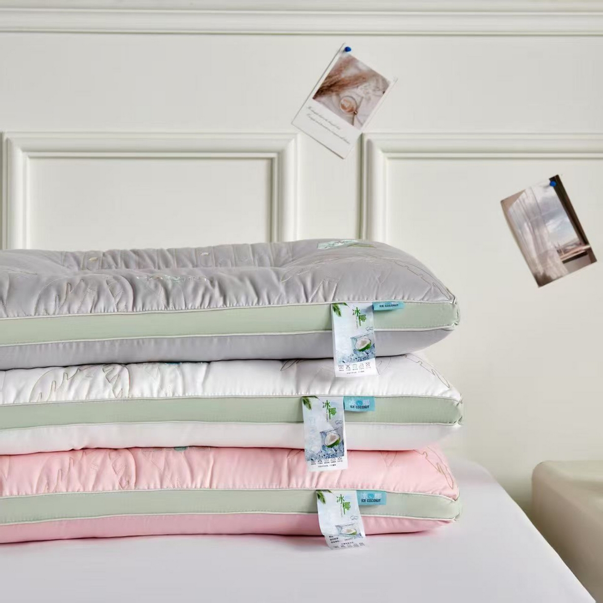 91家纺网 家纺一手货源 找家纺 （总）剑桥枕业 2025新款冰椰立体羽丝定型枕芯 剑桥枕业新品促销款式枕头