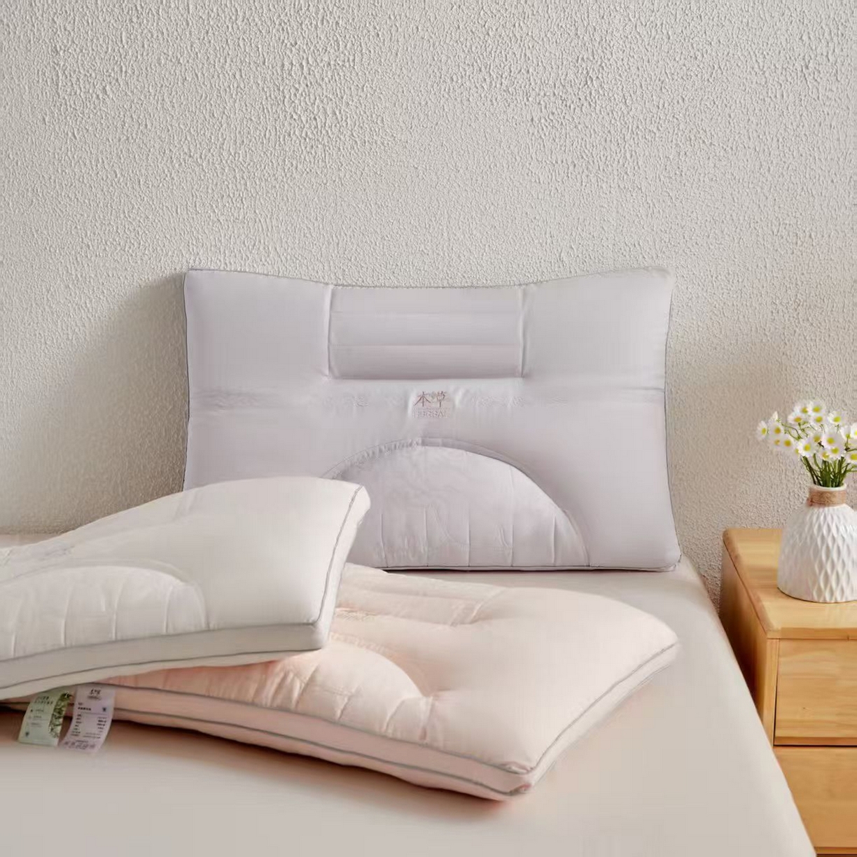 91家纺网 家纺一手货源 找家纺 （总）剑桥枕业 2025新款草本决明子羽丝定型枕芯 剑桥枕业新品促销款式枕头