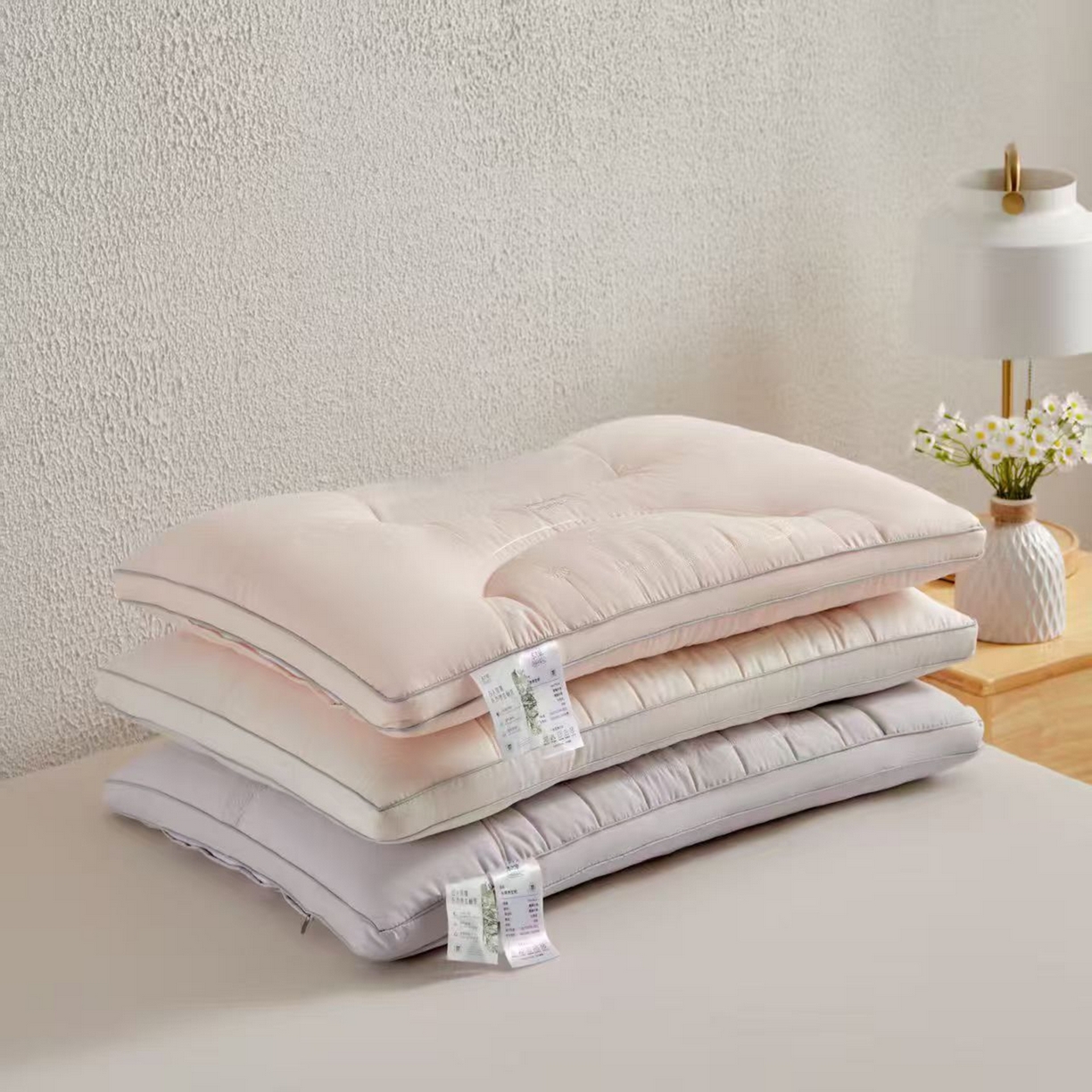 91家纺网 家纺一手货源 找家纺 （总）剑桥枕业 2025新款草本决明子羽丝定型枕芯 剑桥枕业新品促销款式枕头