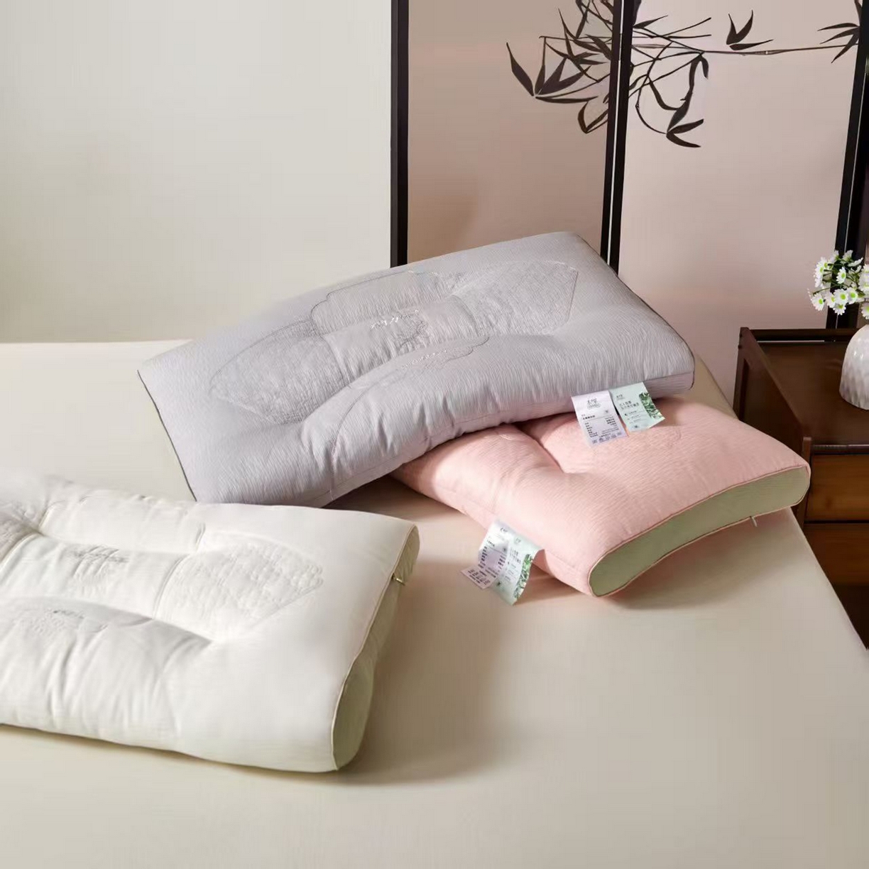 91家纺网 家纺一手货源 找家纺 （总）剑桥枕业 2025新款楠方本草羽丝定型枕芯 剑桥枕业新品促销款式枕头