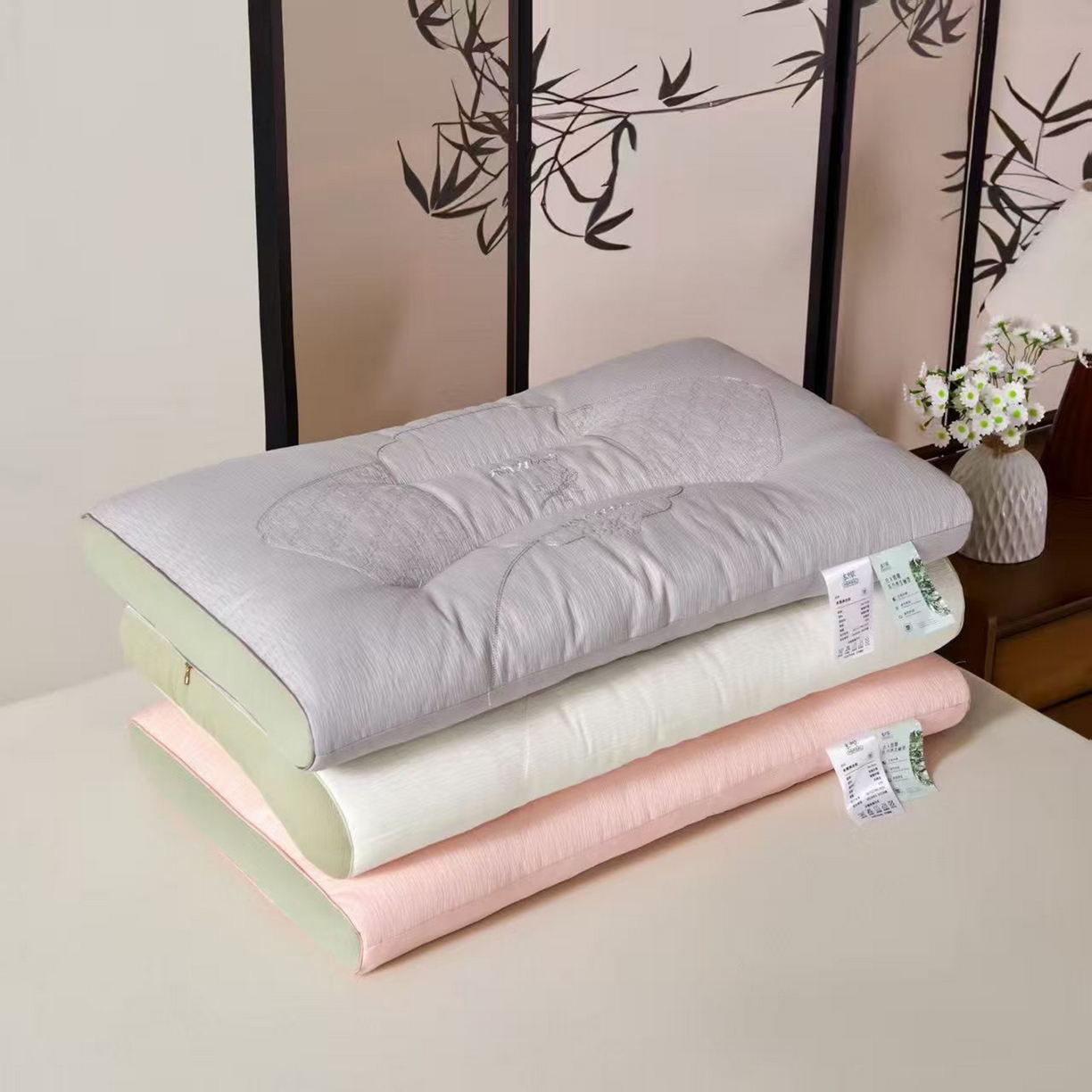 91家纺网 家纺一手货源 找家纺 （总）剑桥枕业 2025新款楠方本草羽丝定型枕芯 剑桥枕业新品促销款式枕头