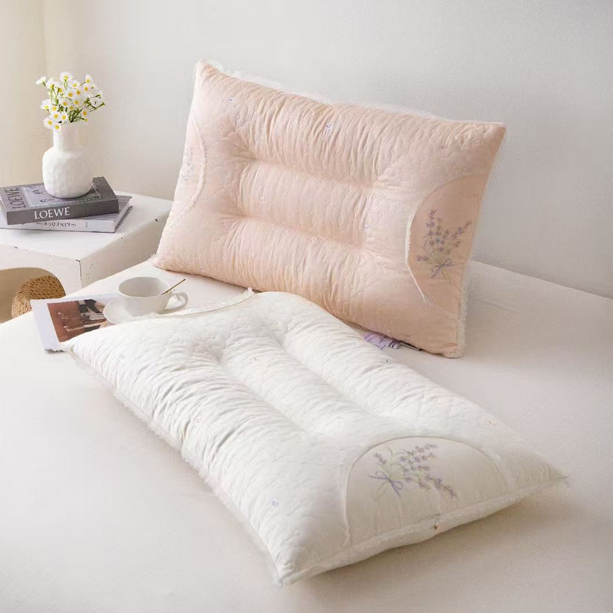 91家纺网 家纺一手货源 找家纺 （总）剑桥枕业 2025新款薰衣草香薰羽丝定型枕芯 剑桥枕业新品促销款式枕头