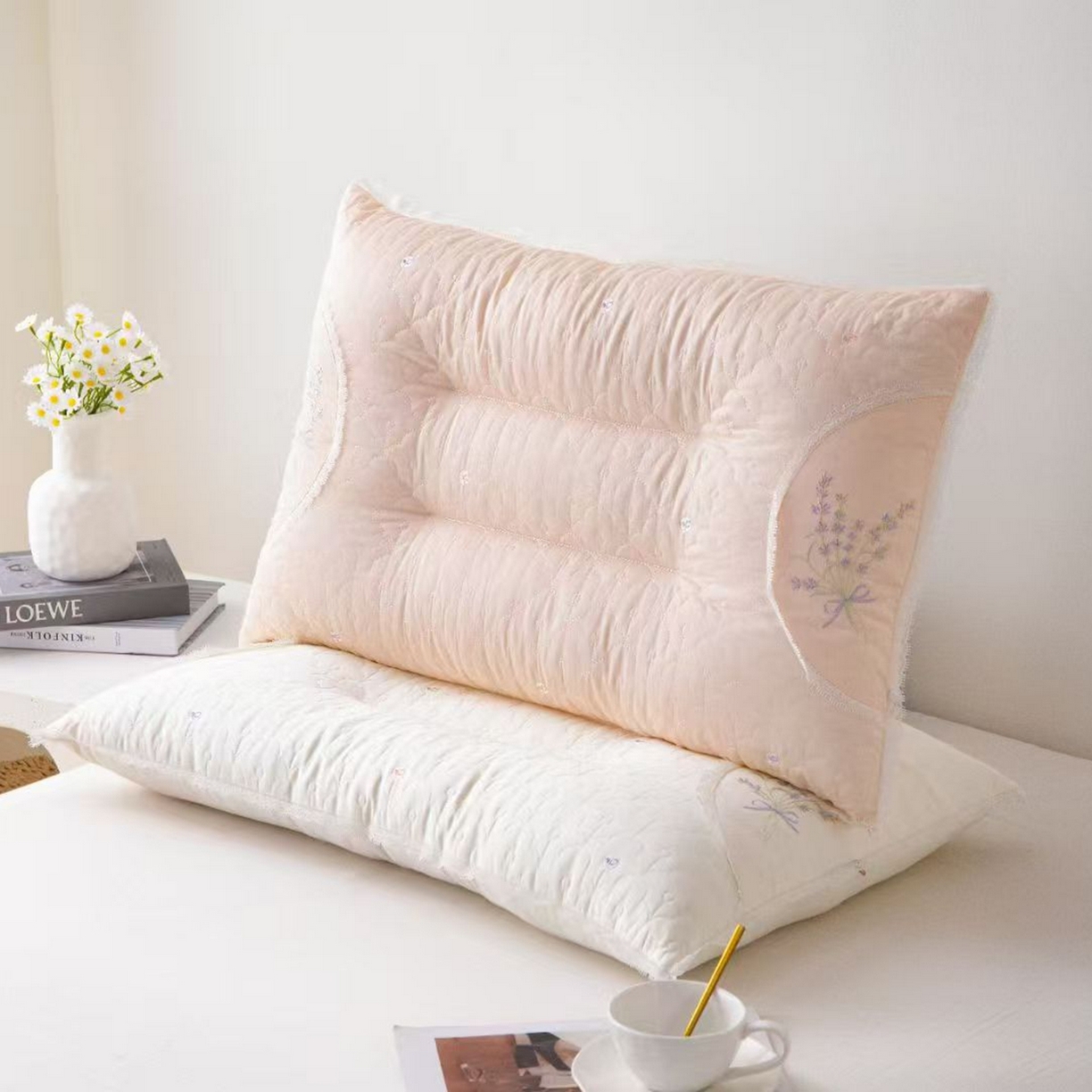 91家纺网 家纺一手货源 找家纺 （总）剑桥枕业 2025新款薰衣草香薰羽丝定型枕芯 剑桥枕业新品促销款式枕头