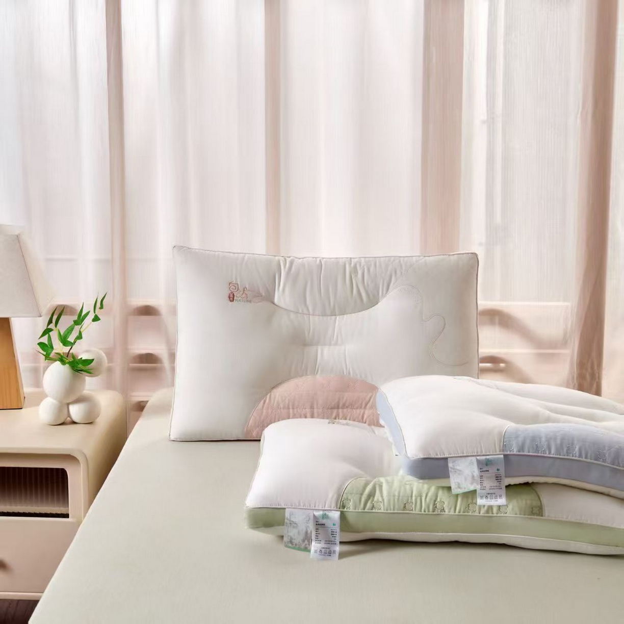 91家纺网 家纺一手货源 找家纺 （总）剑桥枕业 2025新款自然好梦羽丝定型枕芯 剑桥枕业新品促销款式枕头