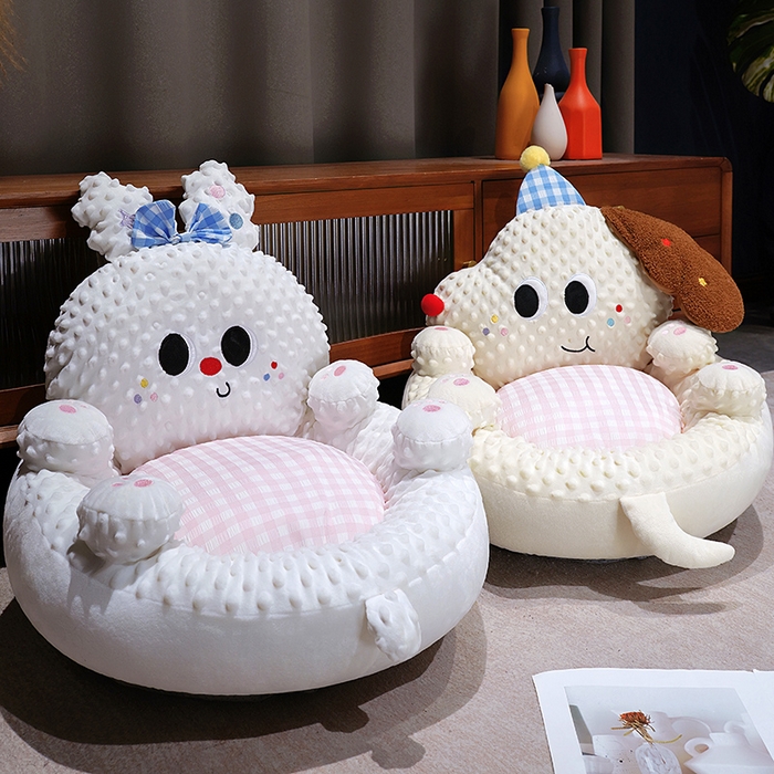 91家纺网 家纺一手货源 找家纺 仟亿莱 2025新款泡泡绒治愈系翻肚蒲团坐垫 翻肚蝴蝶小兔
