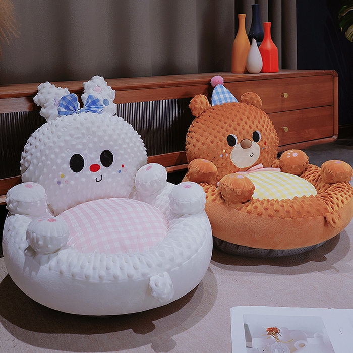 91家纺网 家纺一手货源 找家纺 仟亿莱 2025新款泡泡绒治愈系翻肚蒲团坐垫 翻肚蝴蝶小兔