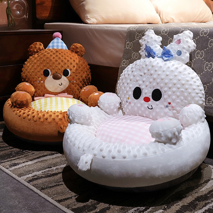 91家纺网 家纺一手货源 找家纺 仟亿莱 2025新款泡泡绒治愈系翻肚蒲团坐垫 翻肚蝴蝶小兔