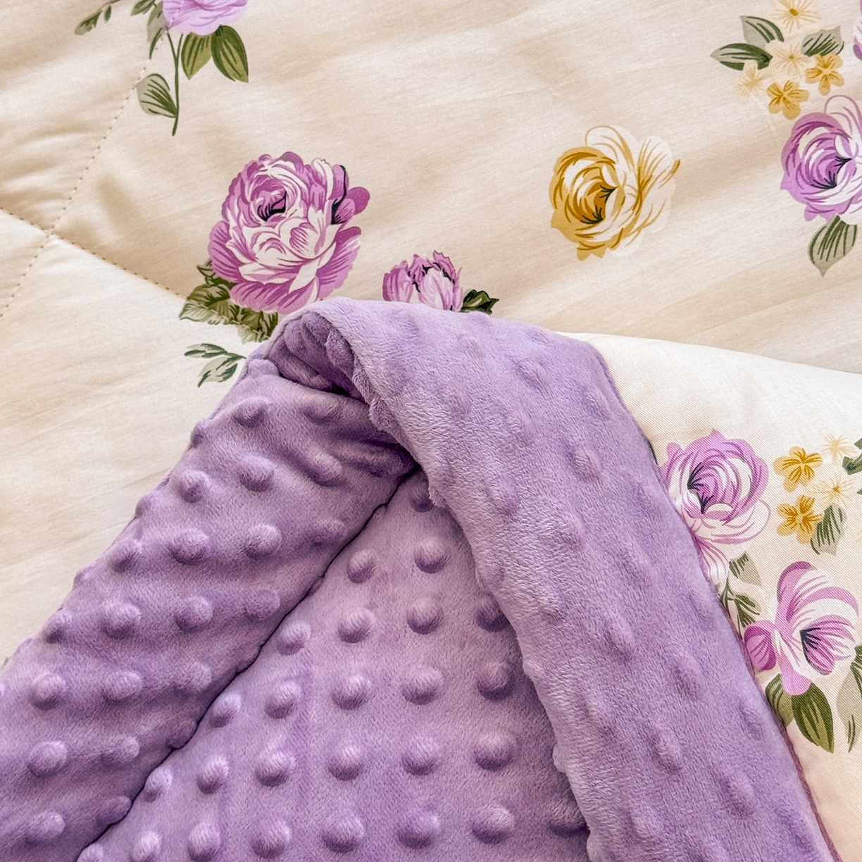 91家纺网 家纺一手货源 找家纺 黛妮雅2025新款全棉豆豆绒春秋被学生单双人被子被芯冬被（提供买家秀） 爱的花海