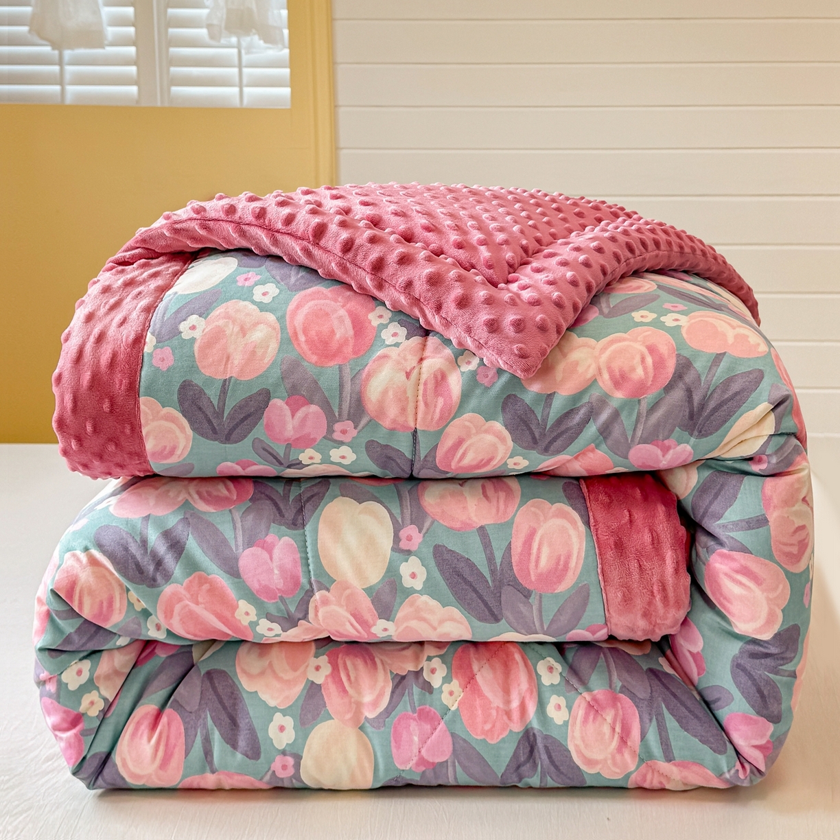 91家纺网 家纺一手货源 找家纺 黛妮雅2025新款全棉豆豆绒春秋被学生单双人被子被芯冬被（提供买家秀）花香丽影