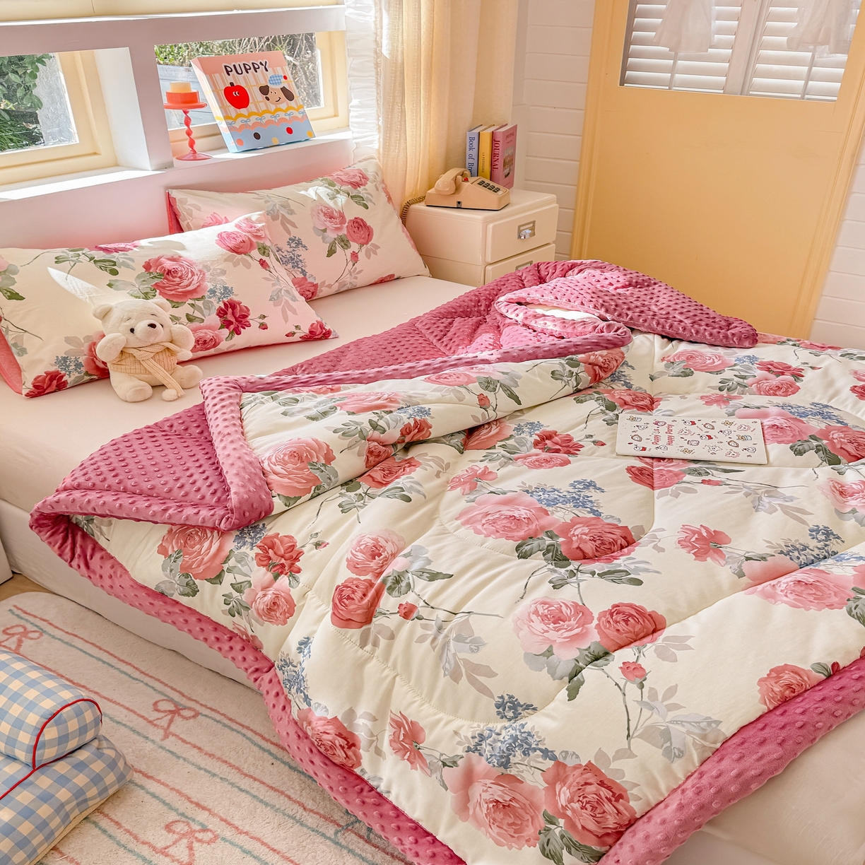 91家纺网 家纺一手货源 找家纺 黛妮雅2025新款全棉豆豆绒春秋被学生单双人被子被芯冬被（提供买家秀）锦上添花