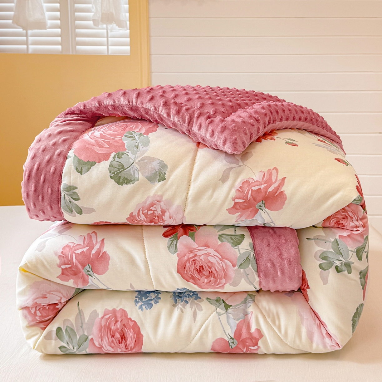 91家纺网 家纺一手货源 找家纺 黛妮雅2025新款全棉豆豆绒春秋被学生单双人被子被芯冬被（提供买家秀）锦上添花