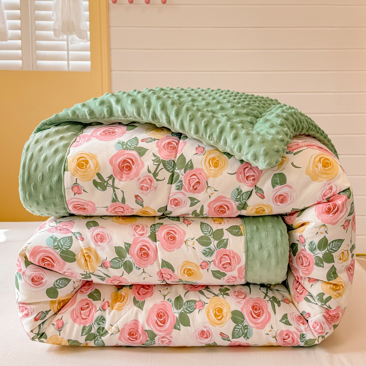 91家纺网 家纺一手货源 找家纺 黛妮雅2025新款全棉豆豆绒春秋被学生单双人被子被芯冬被（提供买家秀）玫瑰物语