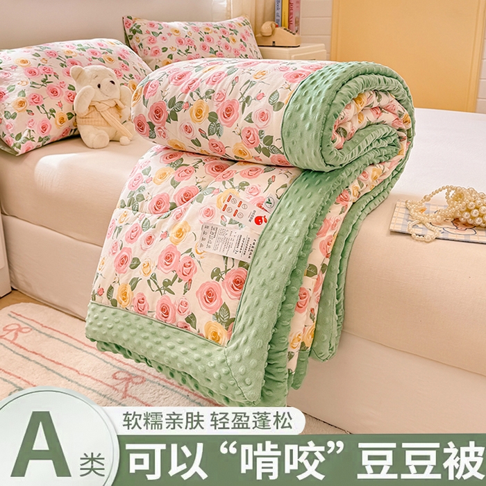 黛妮雅2025新款全棉豆豆绒春秋被学生单双人被子被芯冬被（提供买家秀）玫瑰物语