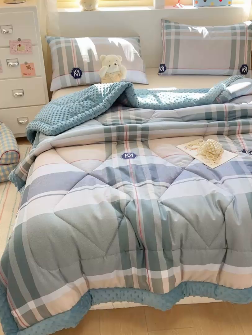 91家纺网 家纺一手货源 找家纺 黛妮雅2025新款全棉豆豆绒春秋被学生单双人被子被芯冬被（提供买家秀）自由品格