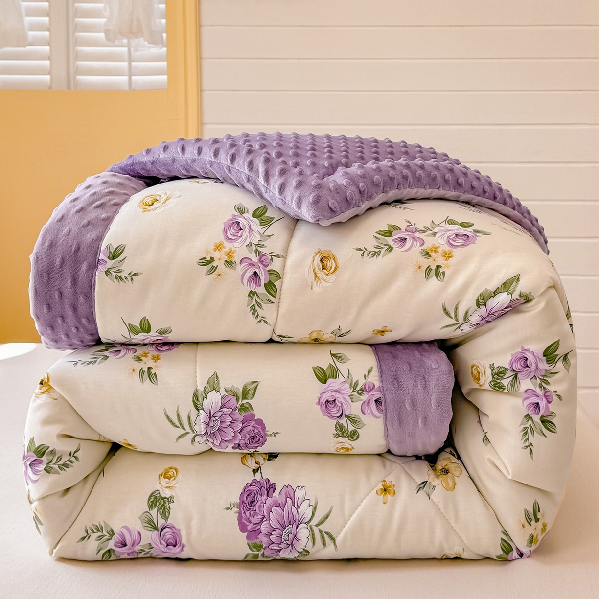 91家纺网 家纺一手货源 找家纺 （总）黛妮雅2025新款全棉豆豆绒春秋被学生单双人被子被芯冬被（提供买家秀）