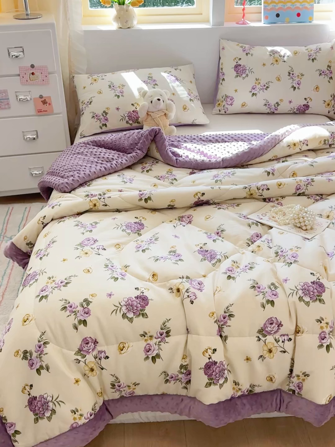 91家纺网 家纺一手货源 找家纺 （总）黛妮雅2025新款全棉豆豆绒春秋被学生单双人被子被芯冬被（提供买家秀）