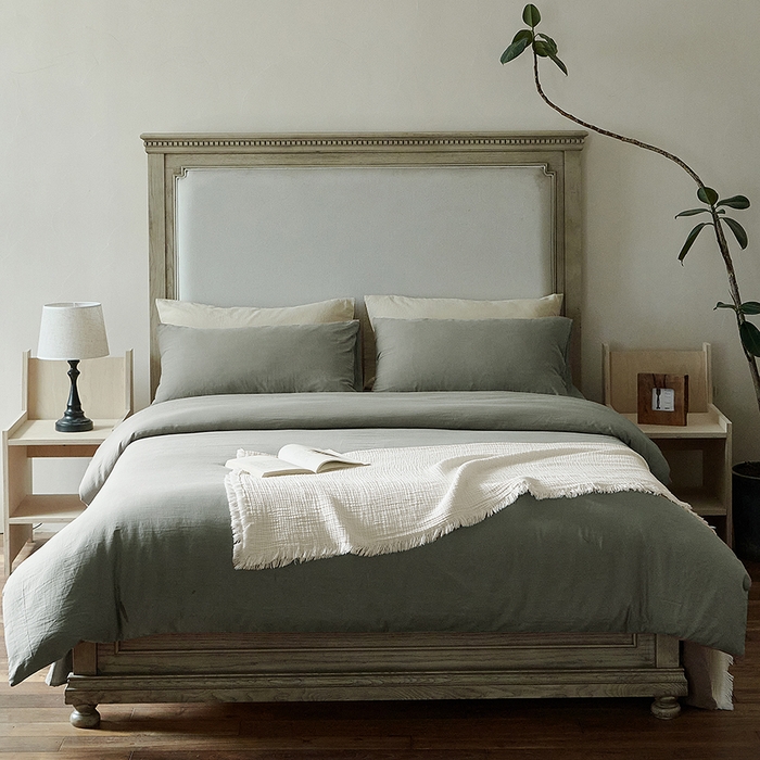 91家纺网 家纺一手货源 找家纺 （总）子和家居 2025新款80支高密全棉双层纱四件套-云憩