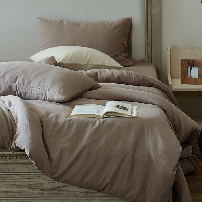 91家纺网 家纺一手货源 找家纺 子和家居 2025新款80支高密全棉双层纱四件套-云憩 云憩-麦芽糖