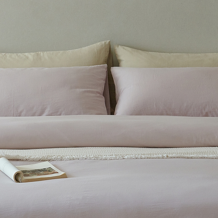 91家纺网 家纺一手货源 找家纺 子和家居 2025新款80支高密全棉双层纱四件套-云憩 云憩-马鞭草紫