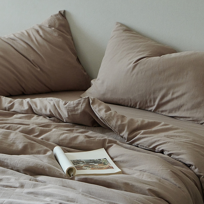 91家纺网 家纺一手货源 找家纺 子和家居 2025新款80支高密全棉双层纱四件套-云憩 云憩-麦芽糖