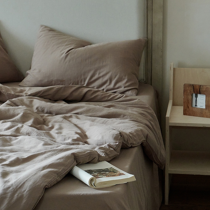 91家纺网 家纺一手货源 找家纺 子和家居 2025新款80支高密全棉双层纱四件套-云憩 云憩-麦芽糖