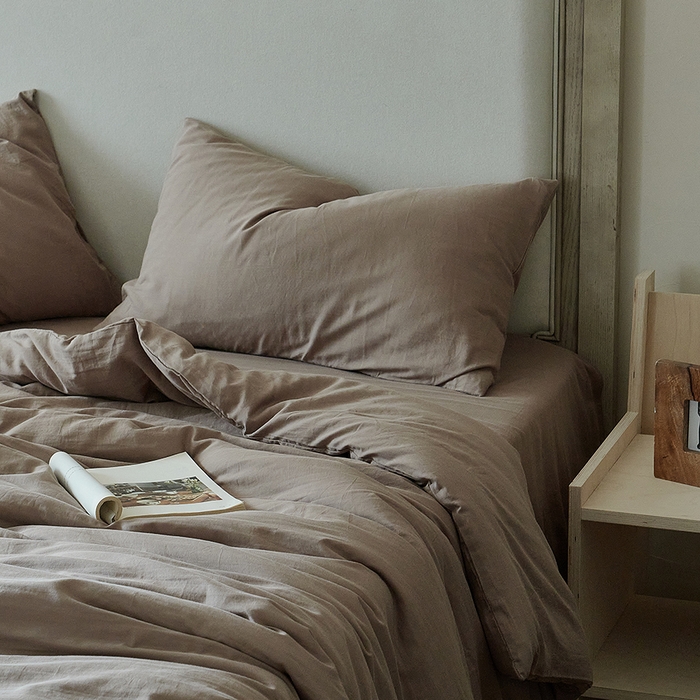 91家纺网 家纺一手货源 找家纺 子和家居 2025新款80支高密全棉双层纱四件套-云憩 云憩-麦芽糖