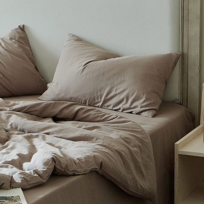 91家纺网 家纺一手货源 找家纺 子和家居 2025新款80支高密全棉双层纱四件套-云憩 云憩-麦芽糖