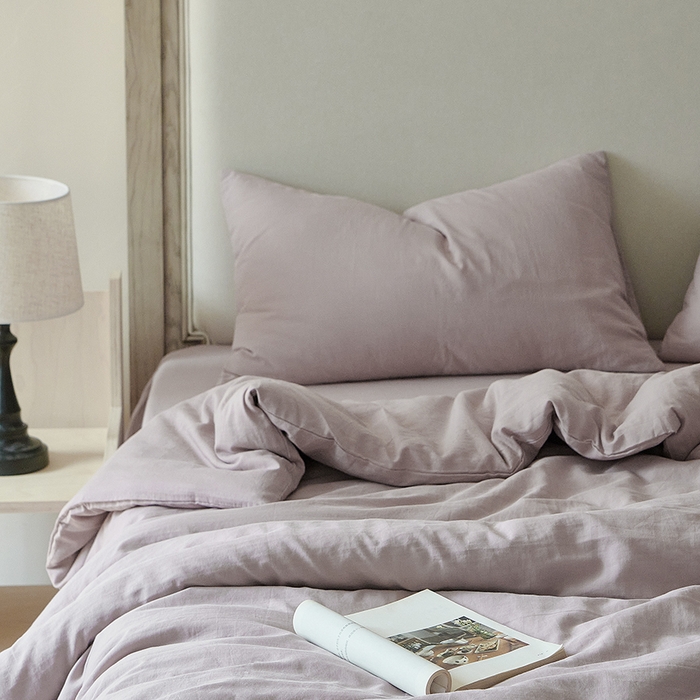 91家纺网 家纺一手货源 找家纺 子和家居 2025新款80支高密全棉双层纱四件套-云憩 云憩-马鞭草紫