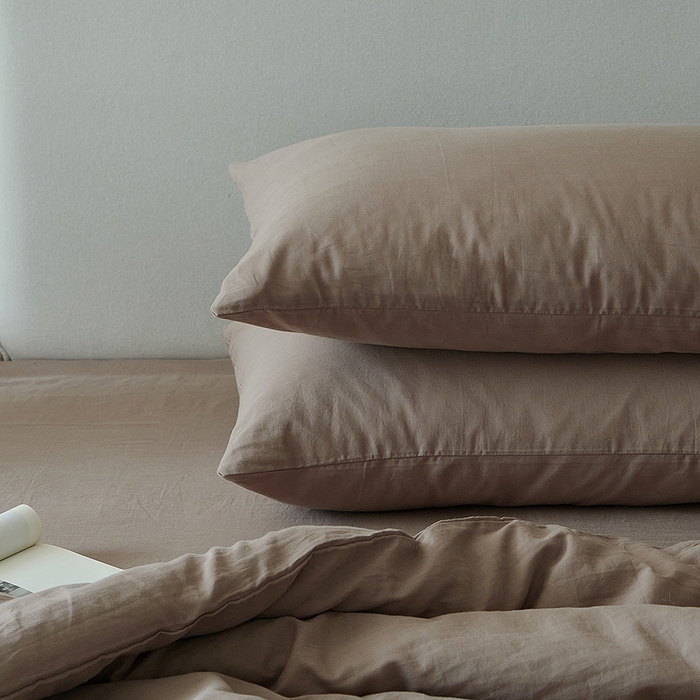 91家纺网 家纺一手货源 找家纺 子和家居 2025新款80支高密全棉双层纱四件套-云憩 云憩-麦芽糖