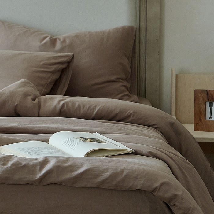 91家纺网 家纺一手货源 找家纺 子和家居 2025新款80支高密全棉双层纱四件套-云憩 云憩-麦芽糖