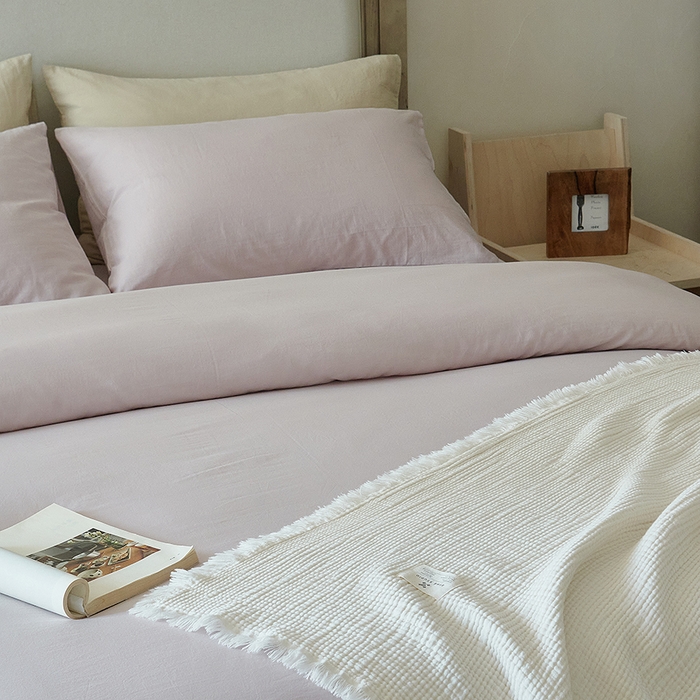 91家纺网 家纺一手货源 找家纺 （总）子和家居 2025新款80支高密全棉双层纱四件套-云憩