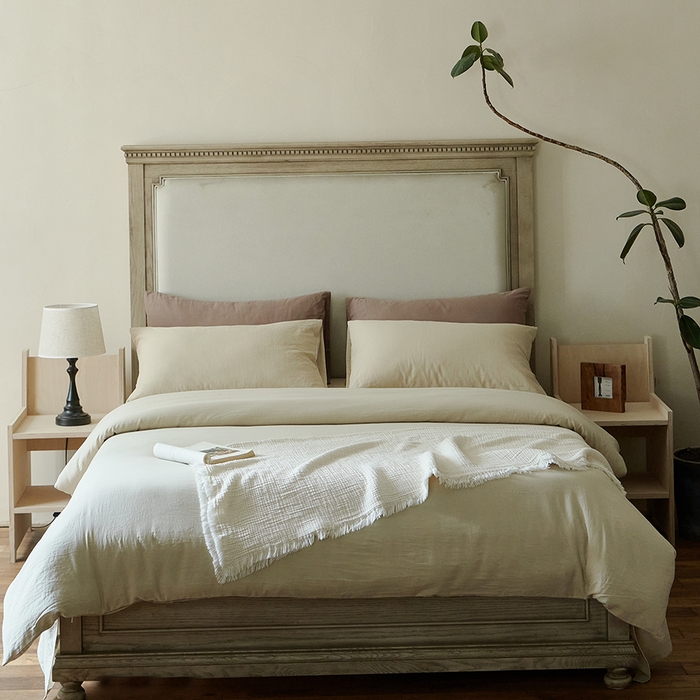 91家纺网 家纺一手货源 找家纺 （总）子和家居 2025新款80支高密全棉双层纱四件套-云憩