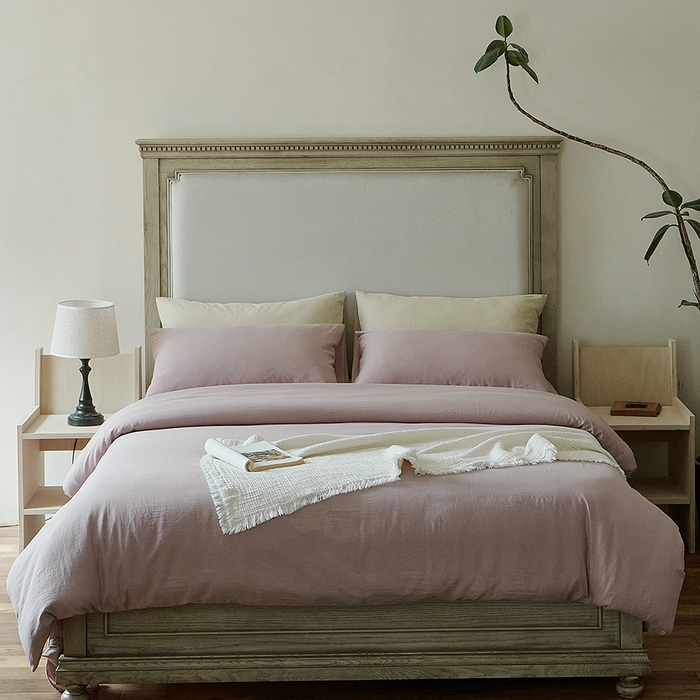 91家纺网 家纺一手货源 找家纺 （总）子和家居 2025新款80支高密全棉双层纱四件套-云憩