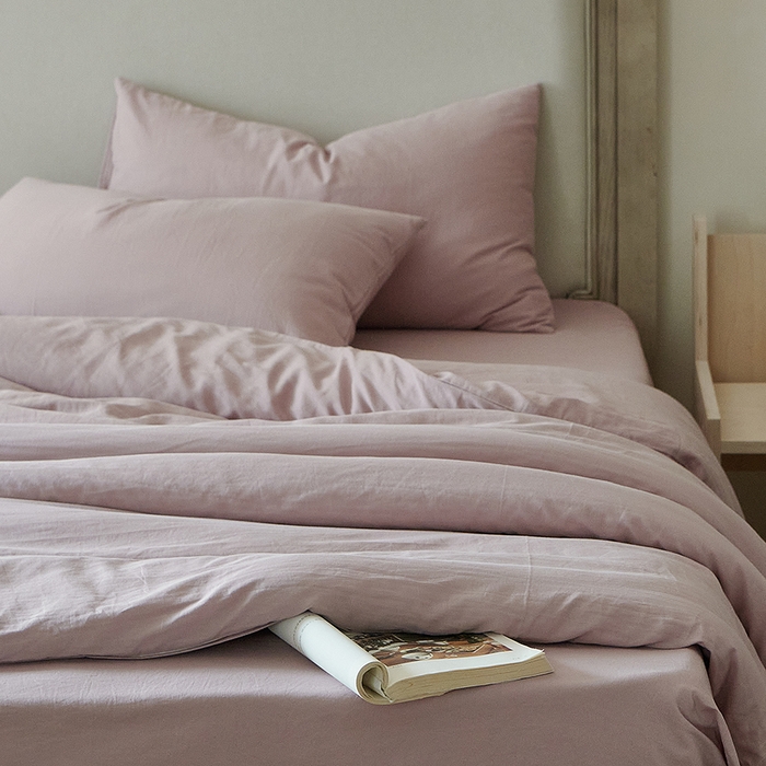 91家纺网 家纺一手货源 找家纺 子和家居 2025新款80支高密全棉双层纱四件套-云憩 云憩-霞光紫