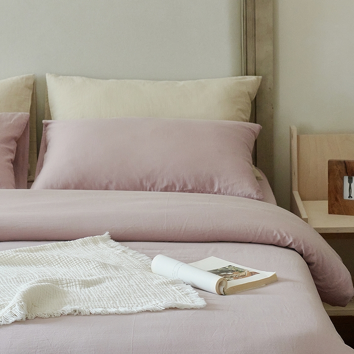 91家纺网 家纺一手货源 找家纺 子和家居 2025新款80支高密全棉双层纱四件套-云憩 云憩-霞光紫