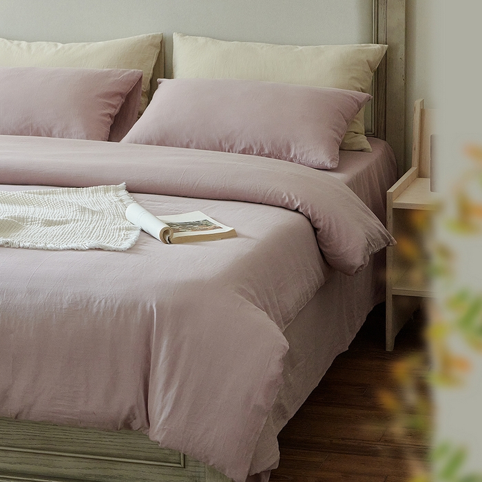 91家纺网 家纺一手货源 找家纺 子和家居 2025新款80支高密全棉双层纱四件套-云憩 云憩-霞光紫