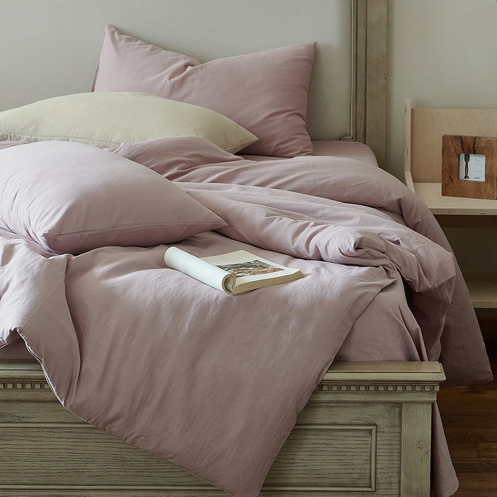 91家纺网 家纺一手货源 找家纺 子和家居 2025新款80支高密全棉双层纱四件套-云憩 云憩-霞光紫