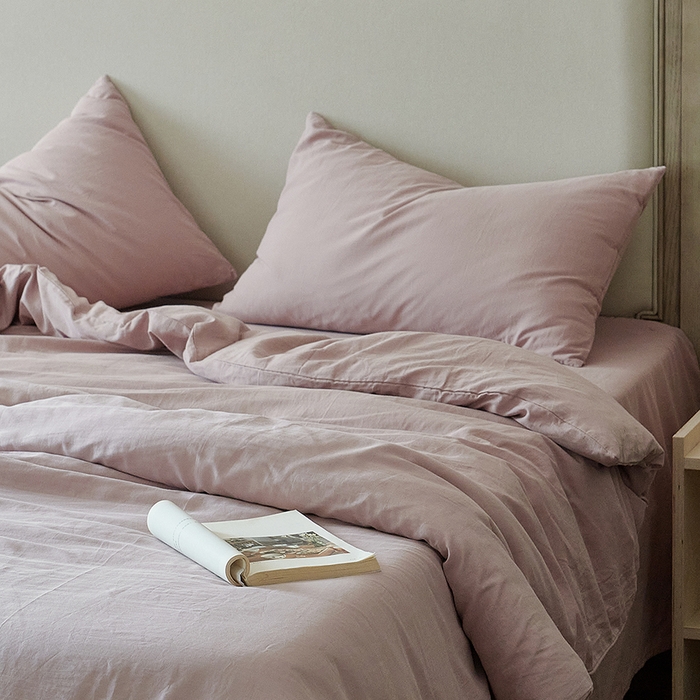 91家纺网 家纺一手货源 找家纺 子和家居 2025新款80支高密全棉双层纱四件套-云憩 云憩-霞光紫