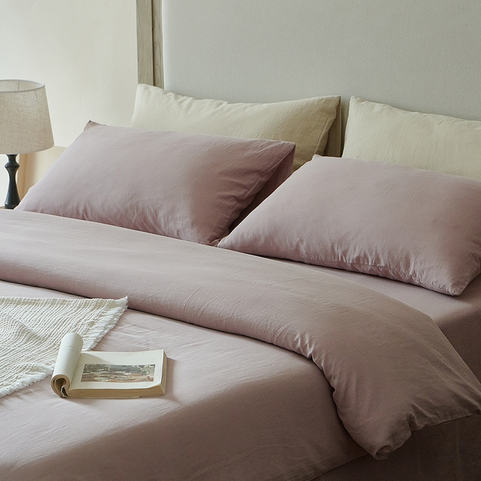 91家纺网 家纺一手货源 找家纺 子和家居 2025新款80支高密全棉双层纱四件套-云憩 云憩-霞光紫