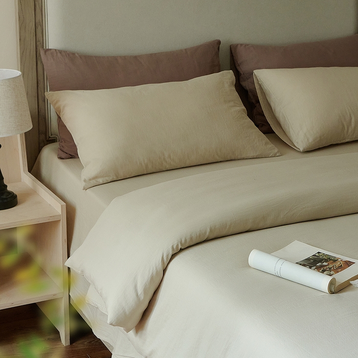 91家纺网 家纺一手货源 找家纺 子和家居 2025新款80支高密全棉双层纱四件套-云憩 云憩-洋乳