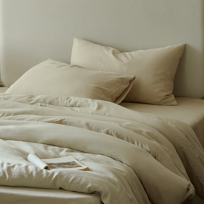 91家纺网 家纺一手货源 找家纺 子和家居 2025新款80支高密全棉双层纱四件套-云憩 云憩-洋乳